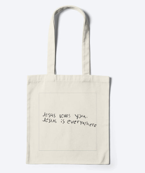 Faith like a child  - Children's Sharpie Art Jesus & Lamb Tote Bag
